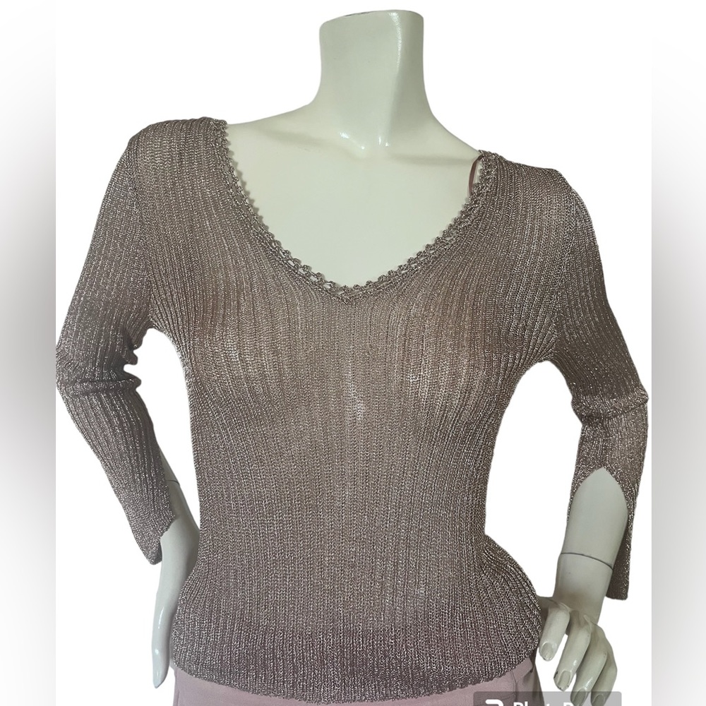 Topshop Metallic Rose Gold Top